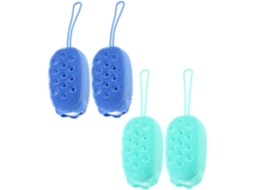 Conjunto De 4 Peças Escovas Silicone Para Limpeza Corporal, Incluindo Esponja De Banho E Escova Massagem