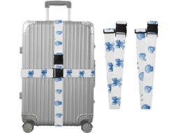 Conjunto De 2 Cintas Bagagem Personalizadas Blue Shells Com Fivelas Para Malas