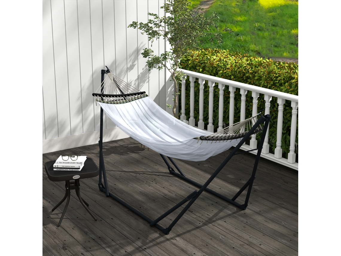 Hammock Frame Including Hammock Frame For Hammock, 263 Cm X 89 Cm X 100 Cm, Black + White