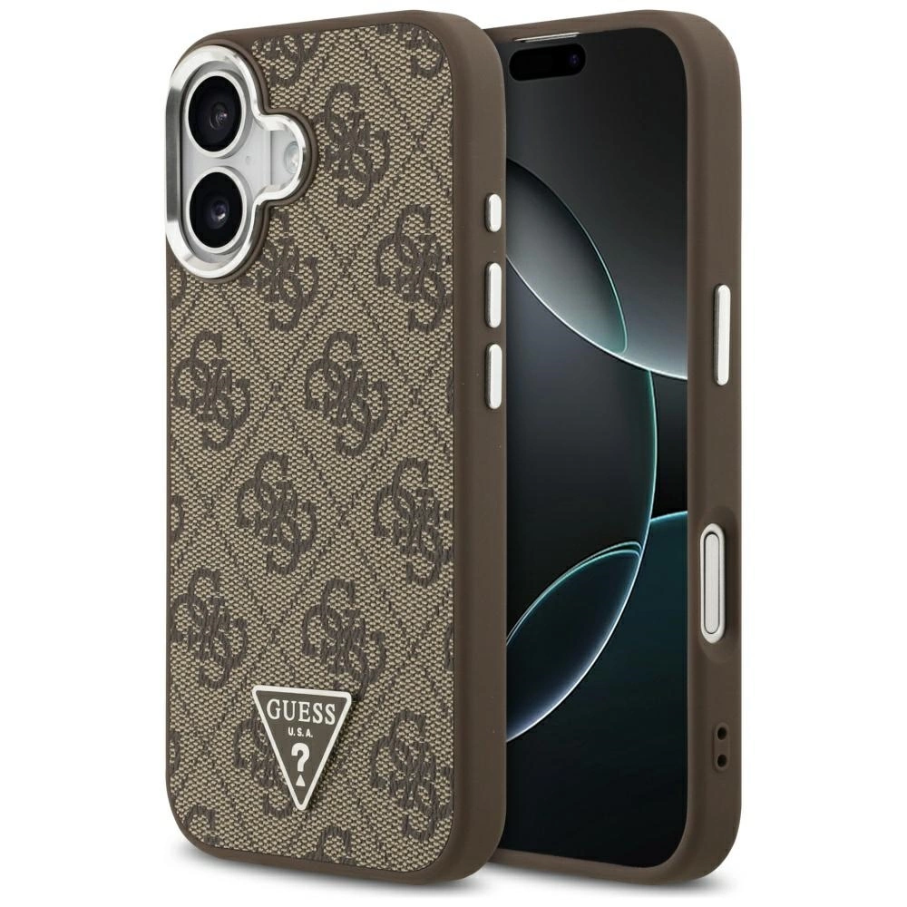 Capa Guess Para Iphone 17 Com Logotipo Triangular E Fechamento Magsaf Em Couro