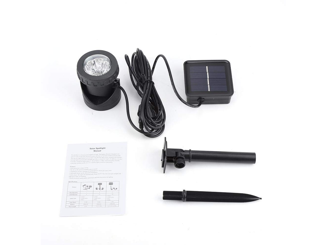 Lâmpada submarina solar 6LED branca IP68 iluminação jardim lagoa exterior | S/MARCA