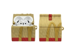 Capa Zruxe Para Apple Airpods 4 Silicon 3d Vermelho Castanho (design Kawaii, Proteção Total)
