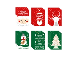 Conjunto de 24 Cartões de Natal Cartões de Saudação com Envelopes e Adesivos NEVEANCE