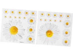 De Parede Com Margaridas Pequenas, Decoração De Parede Autoadesiva Com Flores Para Sala De Estar, Adesivos Florais Gokoco