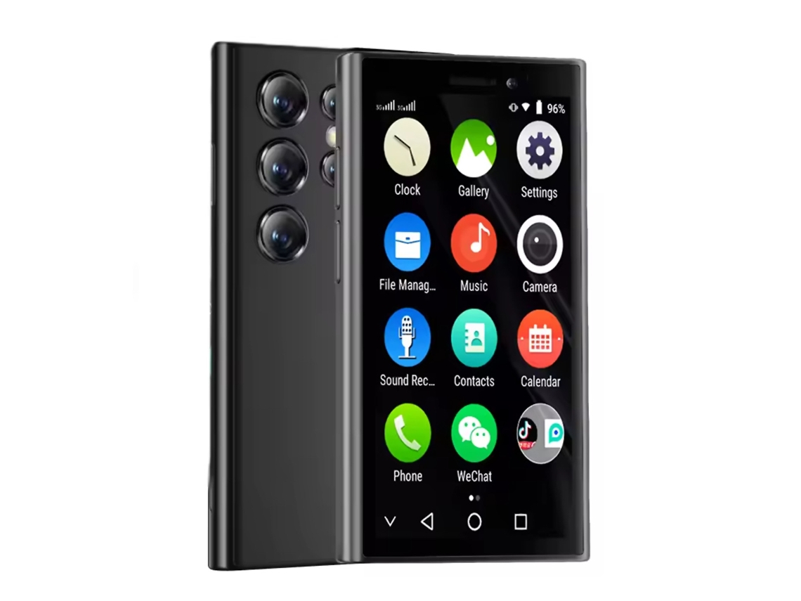 Mini Smartphone Klack XS24 Pro, 3 polegadas, rede 3G, 2 16GB ROM, Dual SIM, Google Play Store - Preto