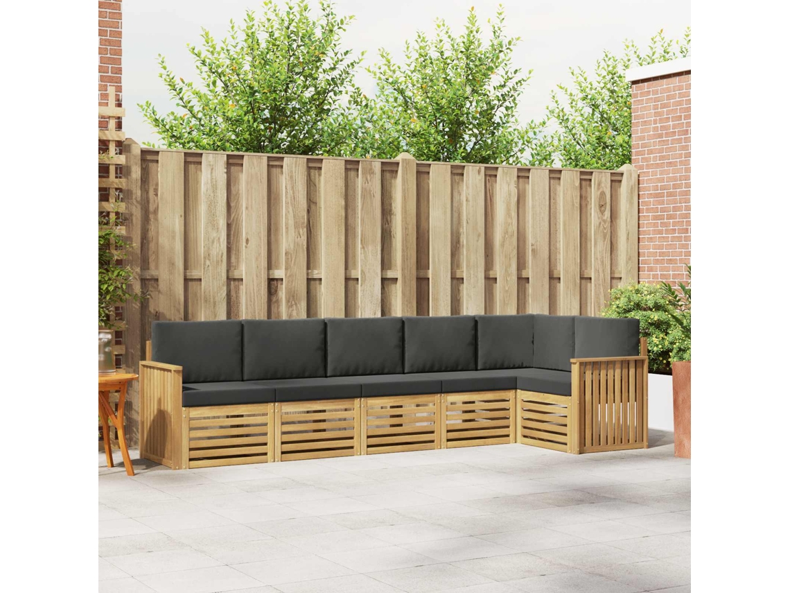 Vidaxl Conjunto De Sofás Para Exterior 6 Unid. Branco E Antracite