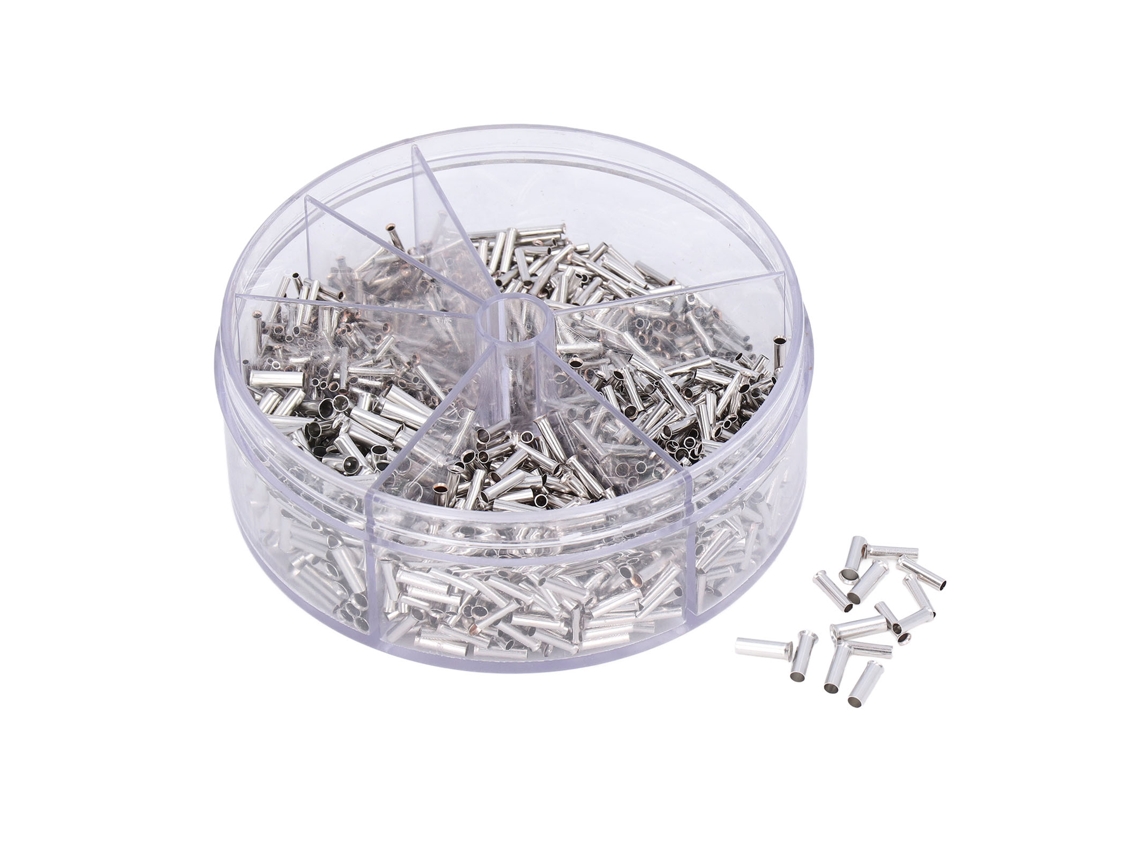Kit De 1900 Terminales De Crimpado De Cobre Sin Aislar 0.5-2.5mm Awg 14-22 Para Diy