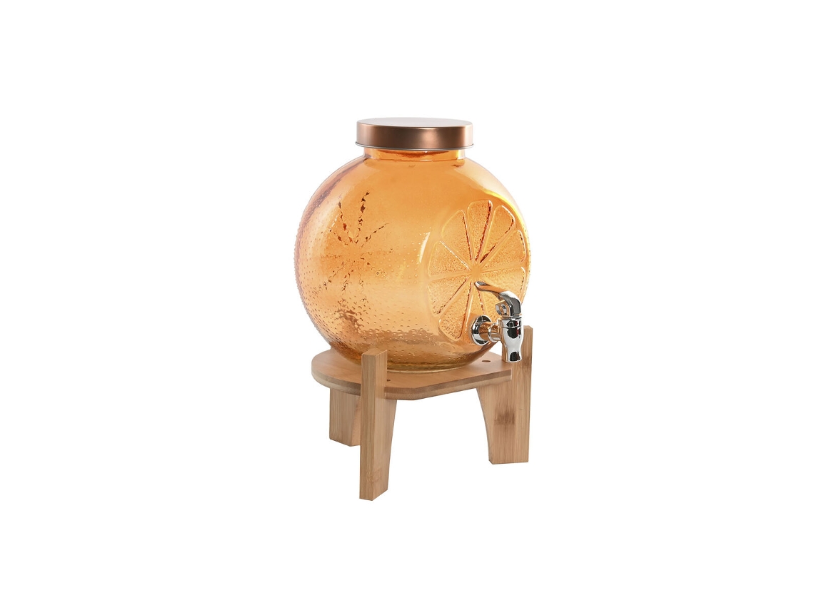 Dispensador De Água Em Casa Esprit Laranja Bambu Cristal 5 L 24 X 17,5 X 24 Cm