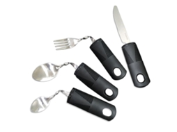 Conjunto De Utensílios Ergonómicos 4 Peças Cabo Grosso Aço Inoxidável Preto