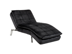 Chaise longue BELIANI Loiret de Veludo Preto 179x76x93