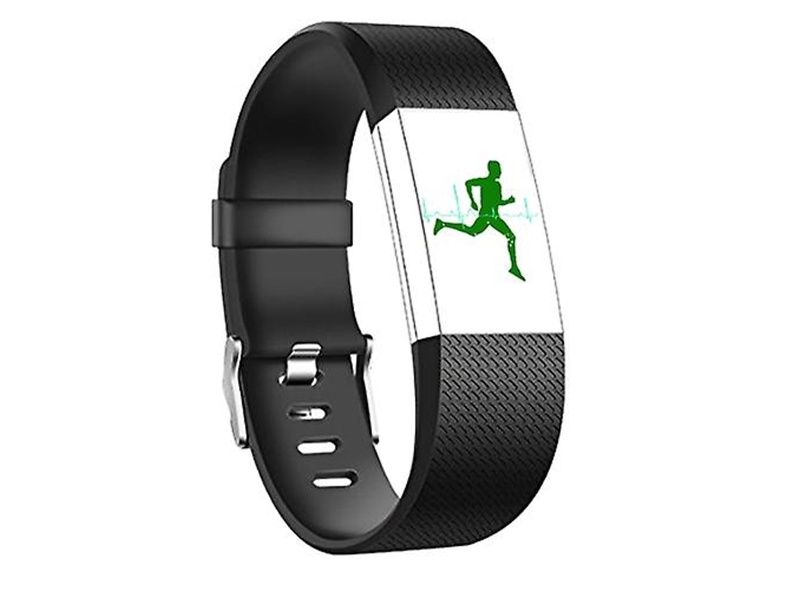 Lurelia Pulseira Esportiva Ajustável Com Design Quadrado, Compatível Fitbit Charge 2, Preta, Acabamento Moderno