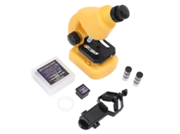 Walshlxq microscópio para Crianças 100x 400x 1200x com Luz Dupla Kit de Ciência Stem Brinquedo de Experimentos Diy