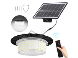 Lâmpada pendente solar com sensor de movimento e controle remoto
