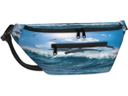 Bolsa Transversal Unissex com Estampa de Golfinho Tropical (38x25,9x19cm) impermeável