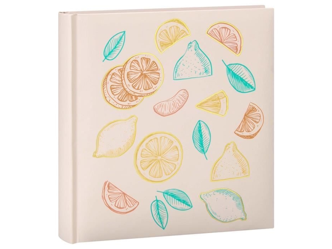 Álbum de Fotos Erica com Bolsos e Folhas de Recordação Agrumes, 100 Páginas Brancas, 200 Fotos, 11, 5 X 15 Cm, Capa Bege, 22, 4 X 25,4 Cm BRILVIBERA