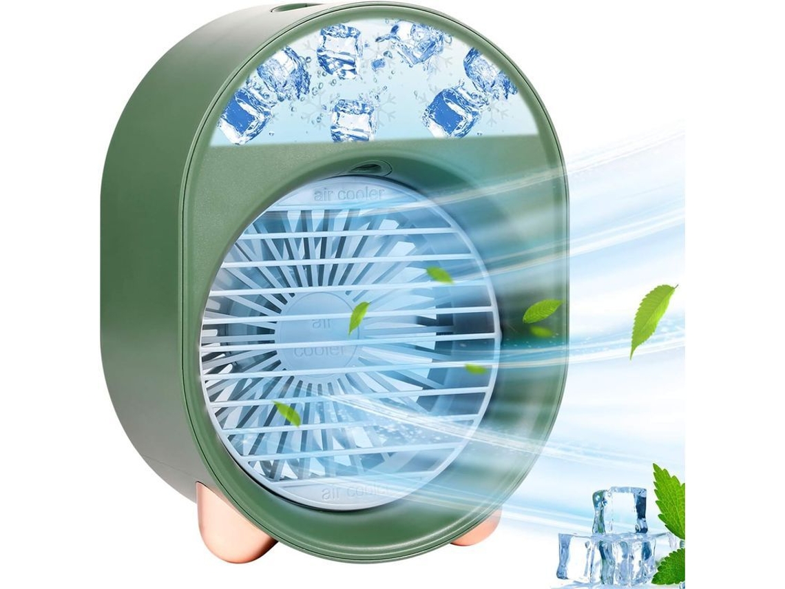 Ar Condicionado Portátil, Cooler de Ar Pessoal, Mini Cooler com 3 Modos e Luz Noturna
