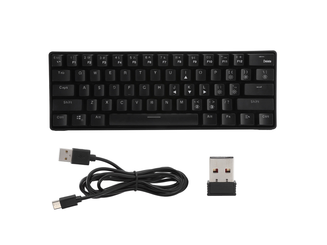 Teclado Mecânico Gamer com Fio e 2.4g Dual Mode Rgb 61 Teclas Yk600