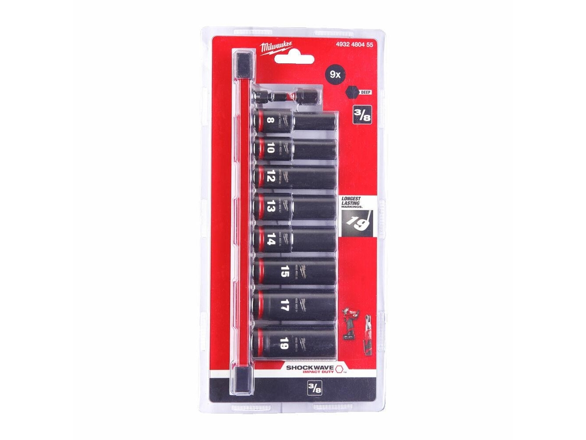 Impact Socket Set 3/8 Long 9pcs. Milwaukee