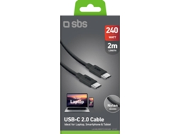 Cabo SBS USB-C (Usb-C - 240W - 2m - Preto)