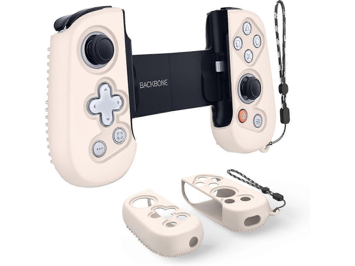 2026 capa de Silicone Anti queda com Cordão para Controle Backbone One 1ª Geração Branco