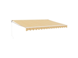 Toldo Retrátil 4.5X3 M Tecido e Alumínio Amarelo e Branco VIDAXL