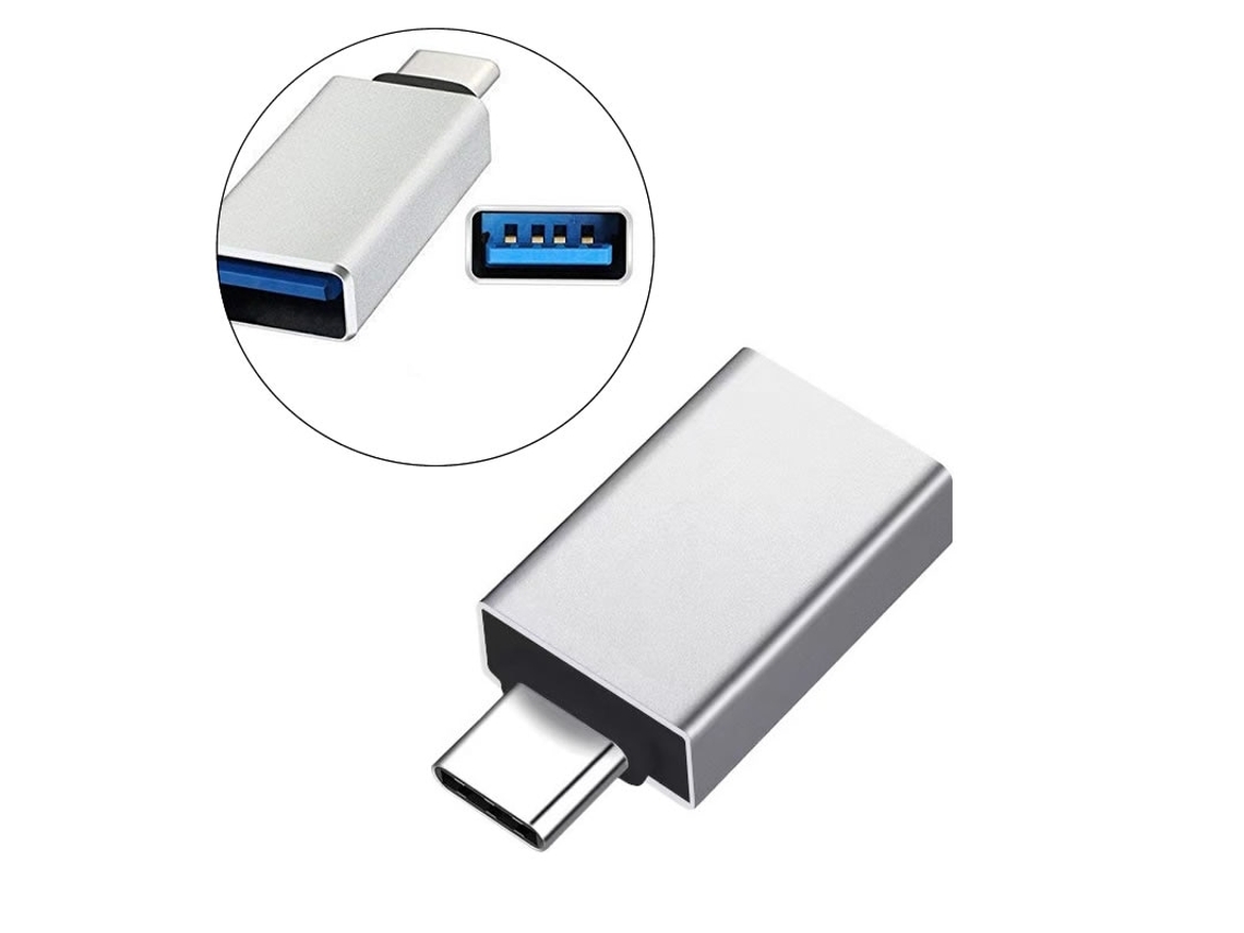Adaptador Usb c para Usb 3.0 com Otg, 5gbps, em Alumínio, Prata AOZORZ
