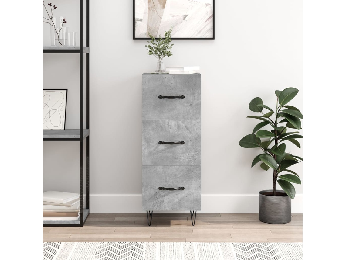 Aparador 34,5x34x90 cm Madera Procesada Cemento Gris