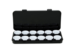 Prato De Mistura De Esmalte Para Unhas Com 24 Compartimentos Caixa Detachável Uv Gel Manicure Preto