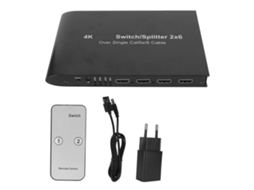 Switch HDMI Matrix, 2 entradas, 6 saídas, 4K