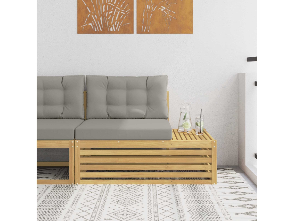 Vidaxl Sofá De Canto Externo Com Almofada Branco 115 X 83 X 73 Cm