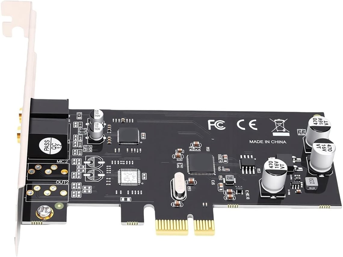 Placa De Som Pcie X1 Para Pc Com Windows