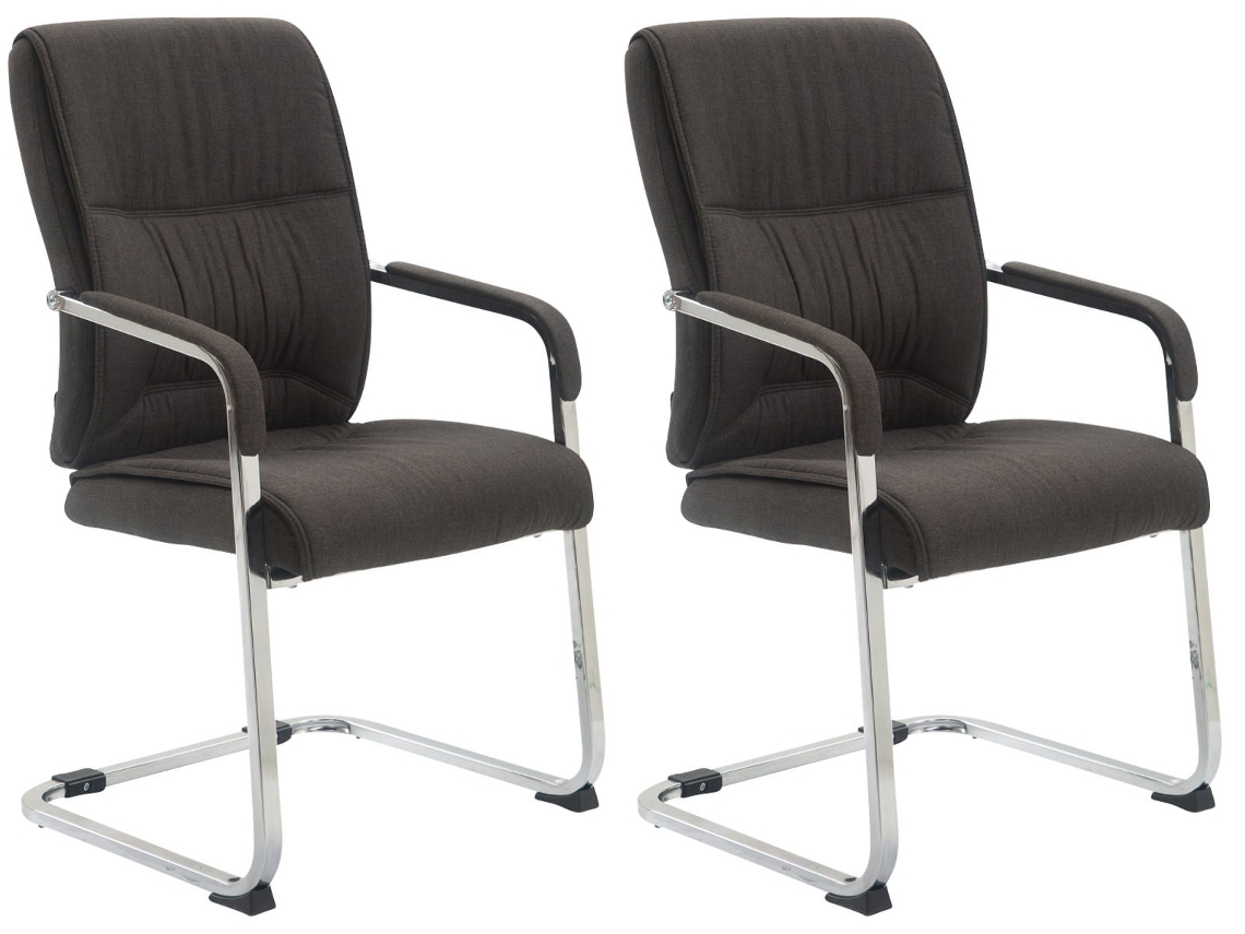 Conjunto de 2 cadeiras cantilever XXL em tecido Anubis cinza escuro CLP