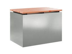 Banco De Jardim Vidaxl Prateado Douglas Maciço (60 X 40 X 43 Cm)