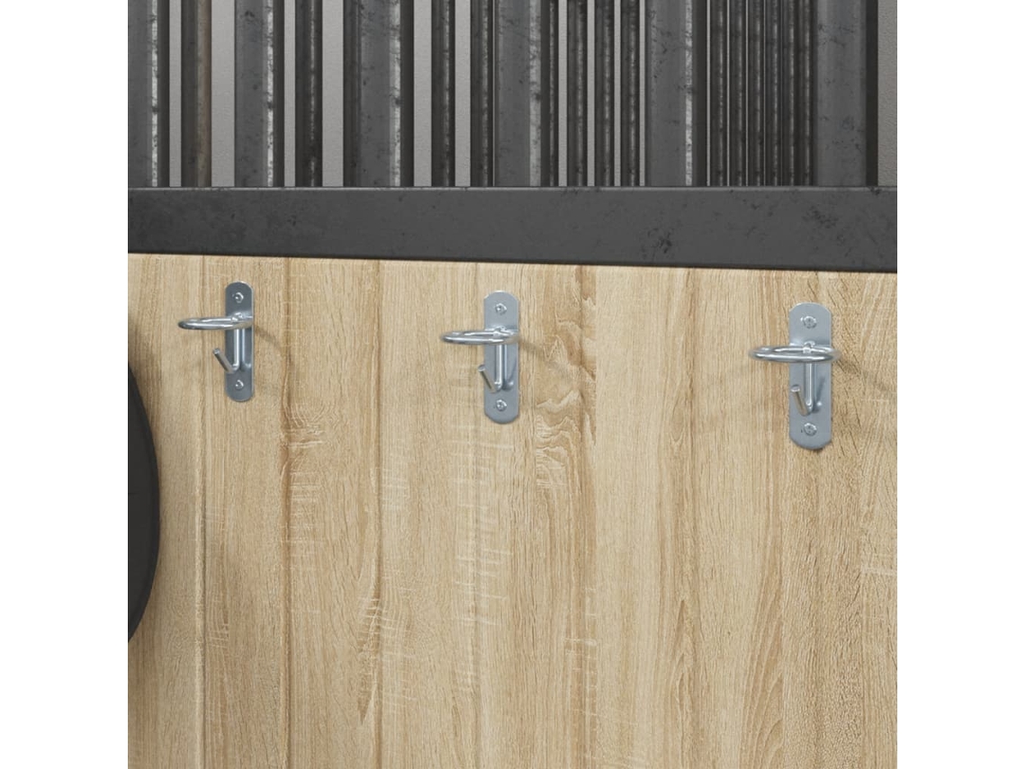 Vidaxl Ganchos De Parede Para Baldes 3 Pcs Aço Galvanizado Prateado