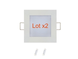 Conjunto de Leds Quadrados de 2 3W Branco Extra Flats Eq. 24W 6400K Dim 90X90Mm HOROZ ELECTRIC