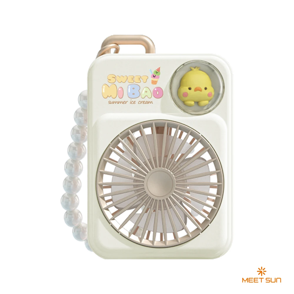Mini ventilador de mão MDUG cinza de longa duração e vento forte