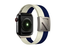Bracelete Para Apple Watch 42/41/40/38mm - Nylon Bicolor Com Fecho Magnético Em Formato Z Azul Claro