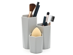 Suporte para Pincéis de Maquiagem Linjou, Pot Hexagonal para Pincéis de Maquiagem (cinza)