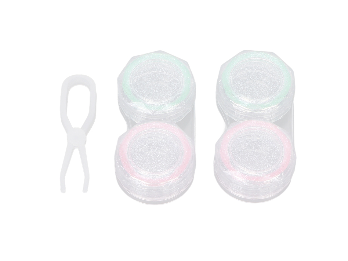 Kit De Estojo Para Lentes De Contato Portátil Com 2 Estojos, Pinça E Estojo De Armazenamento Em Abs