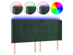 Led Headboard, Led Headboards Vidaxl Verde Veludo (183 X 16 X 118/128 Cm)