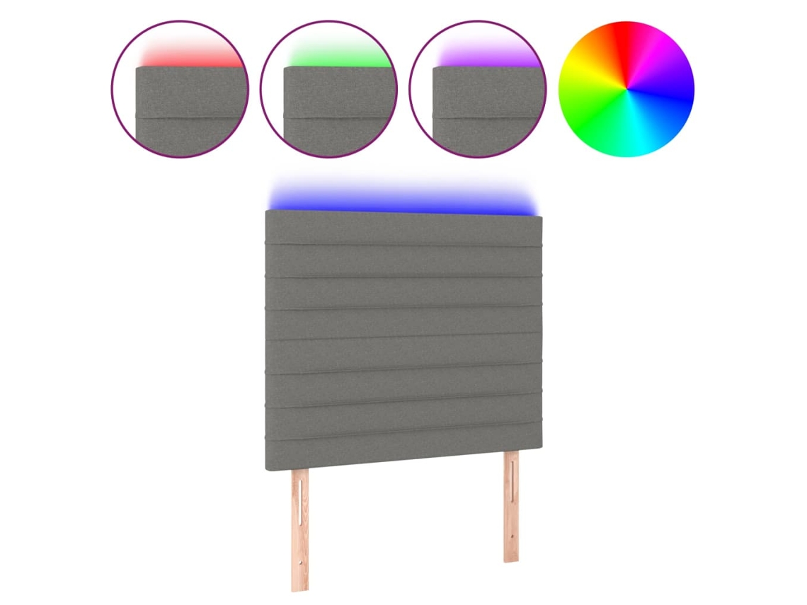 Led Headboard, Led Headboards Vidaxl Cinzeto Tecido (80 X 5 X 118/128 Cm)