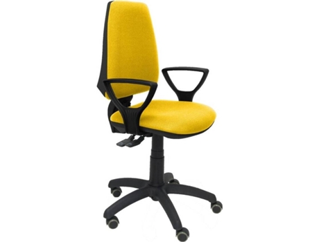 PIQUERAS Y CRESPO - Silla de Oficina Elche S bali amarillo brazos fijos ruedas de parquet Silla de Oficina Elche S bali amarillo brazos fijos ruedas de parquet