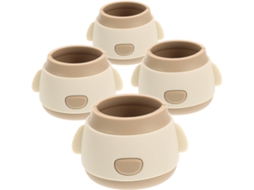 Popetpop Conjunto De 4-protetores Silicone Para Pés Cadeira, Brancos, Em Formato Adorável, Para Pisos De Madeira