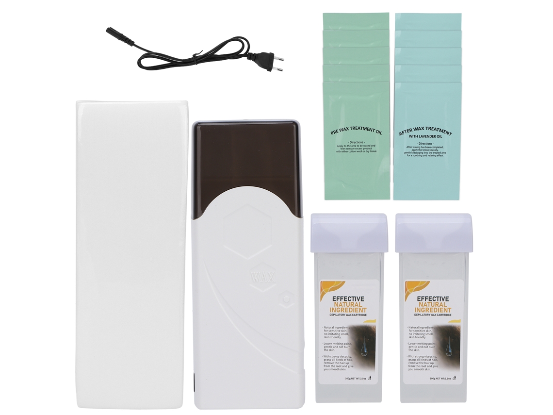 Kit De Depilação Com Cera, Aquecedor E Toalhas De Limpeza
