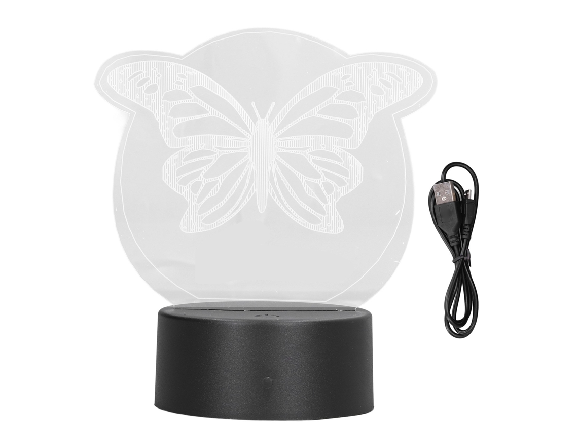 Lâmpada de Noite 3d 7 Cores Controle Táctil Usb Animal Único
