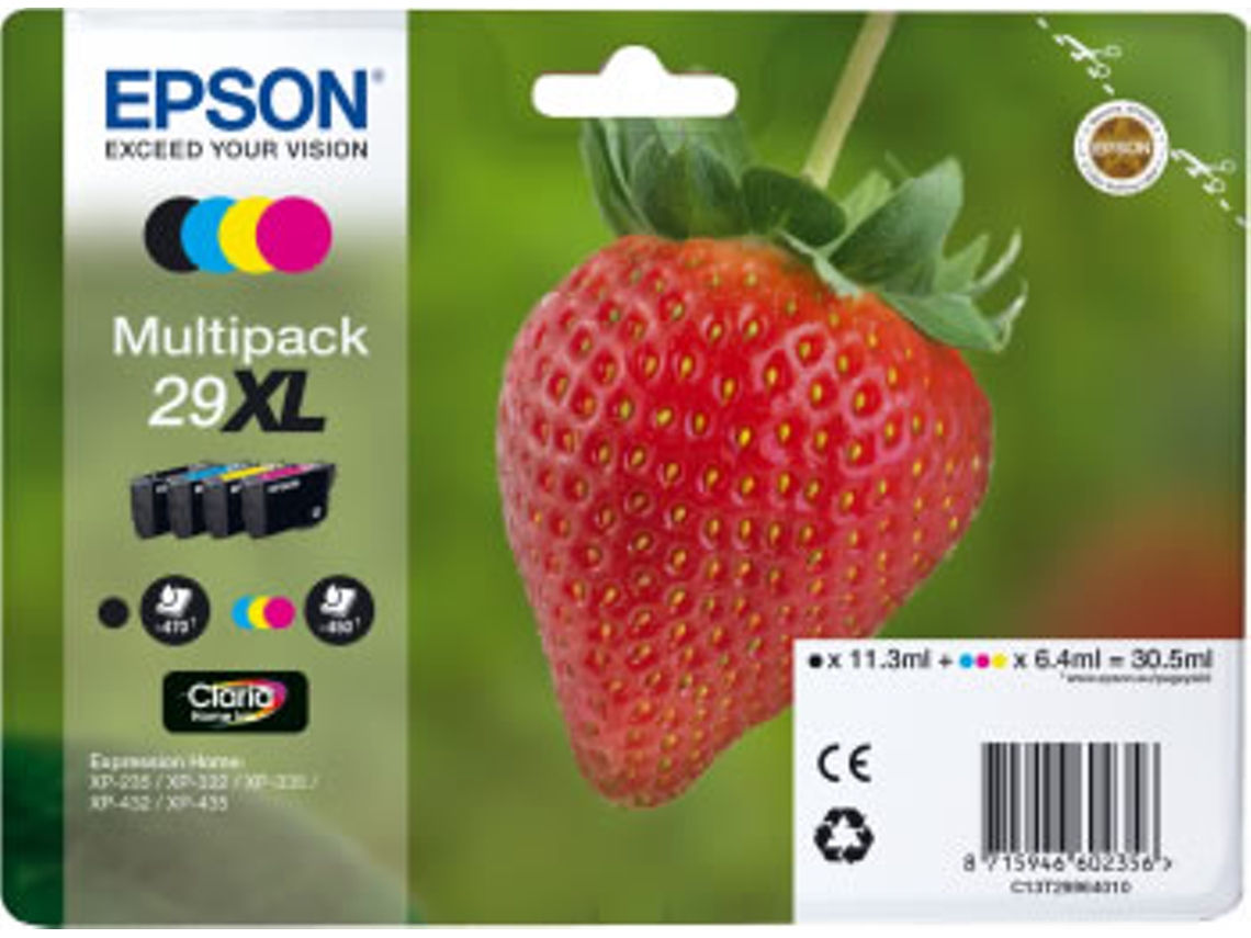 Pack 4 Tinteiros EPSON 29XL Cores (C13T29964022)