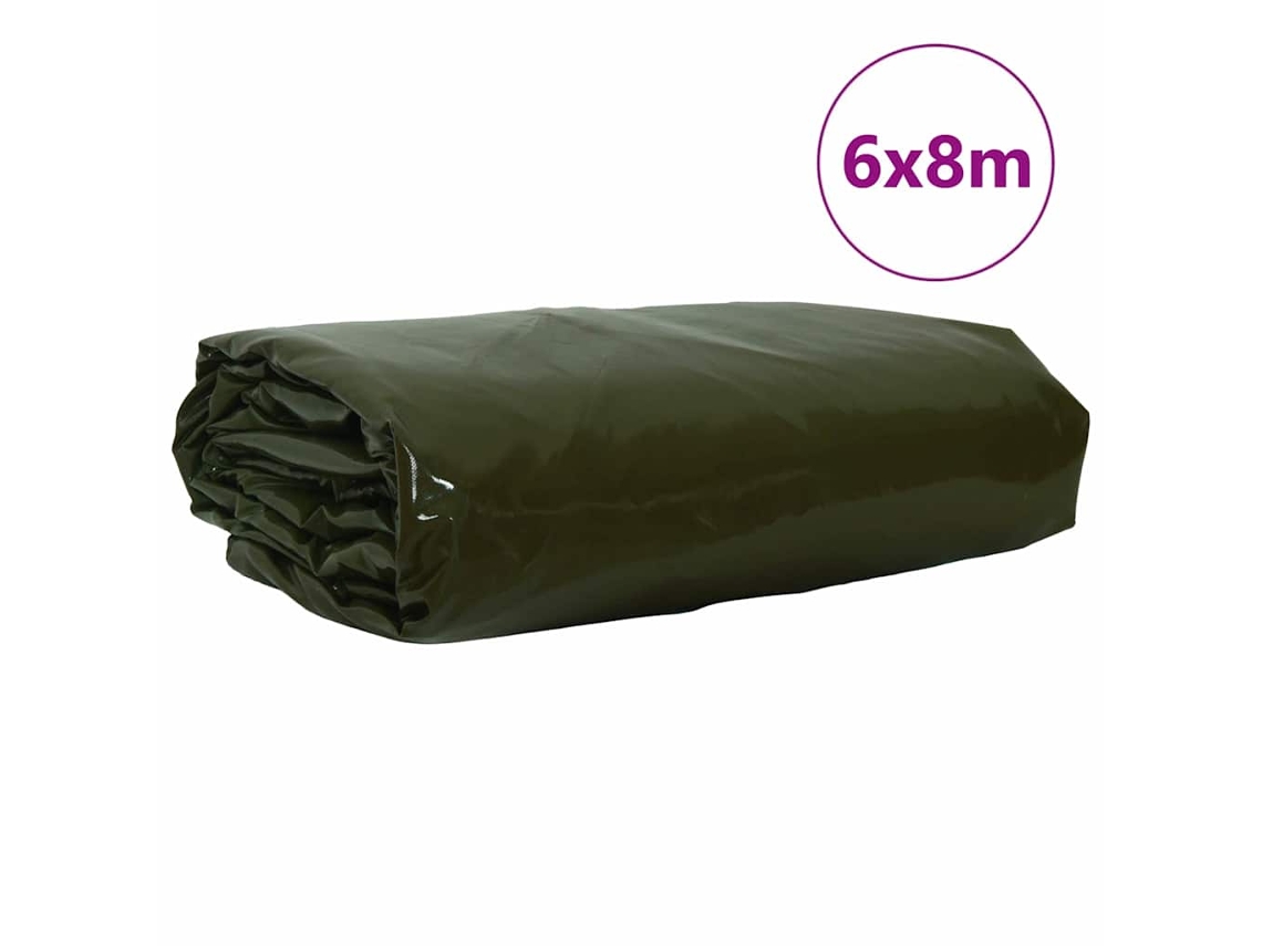 Lona 650g / M² Verde Oliva 6 X 8 M Lona Com Revestimento Em Pvc