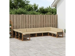 Vidaxl Conjunto De Sofás Para Exterior 10 Unid. Natural E Bege