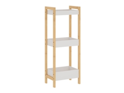 Estante De Casa De Banho Anun Com 3 Cestos De Bambu 75x28x20 Cm - Natural / Branco [EN.CASA]