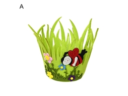 Cesta Decorativa Artesanal De Tela No Tejida Para Hogar Y Pascua Con Diseño De Flores A